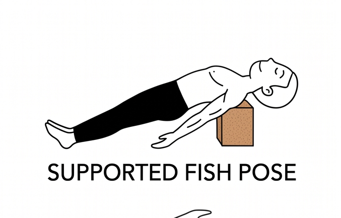 Visual sketch of Supported Fish Pose (Salamba Matsyasana)